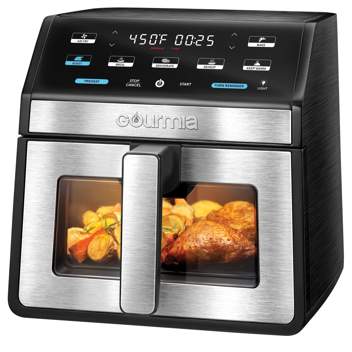 Gourmia digital air fryer control panel detail