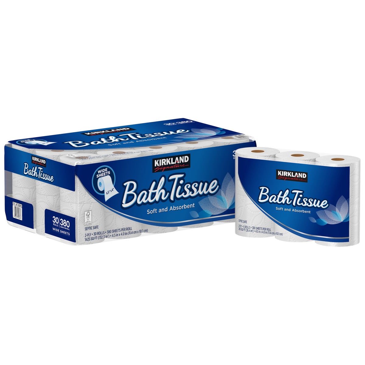 Bulk household toilet paper pack by Kirkland Signature