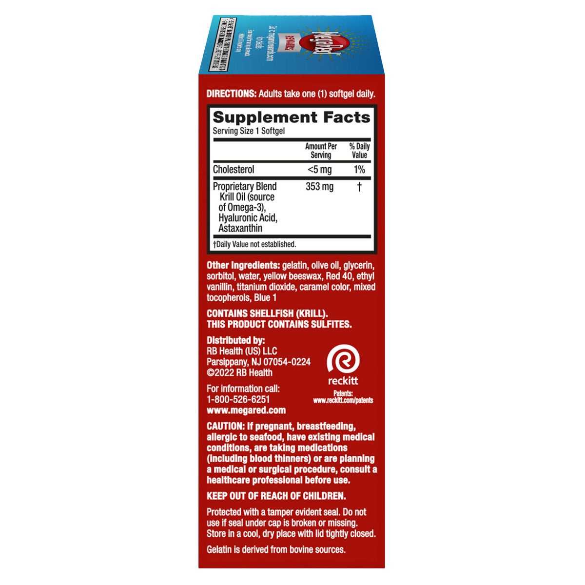Schiff MegaRed supplement bottle side view