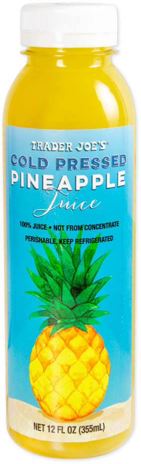 Trader Joe's cold pressed pineapple juice bottle