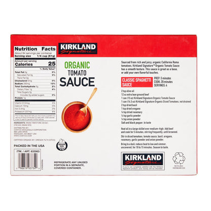 Kirkland Signature 15 oz organic tomato sauce cans