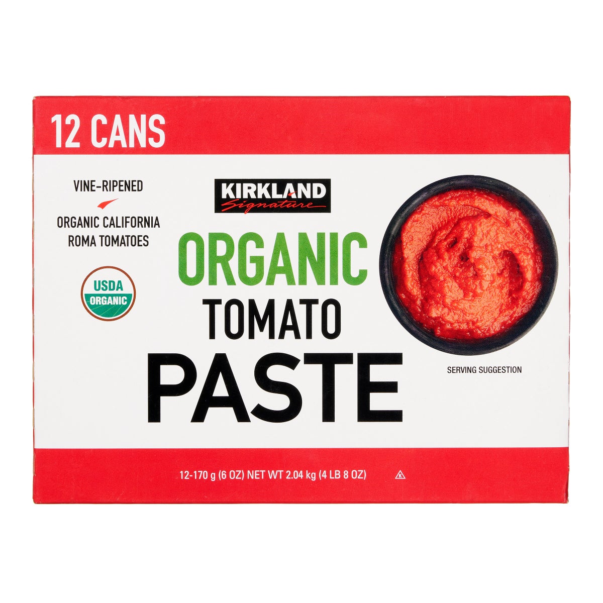 Kirkland Signature organic tomato paste 12-count pack