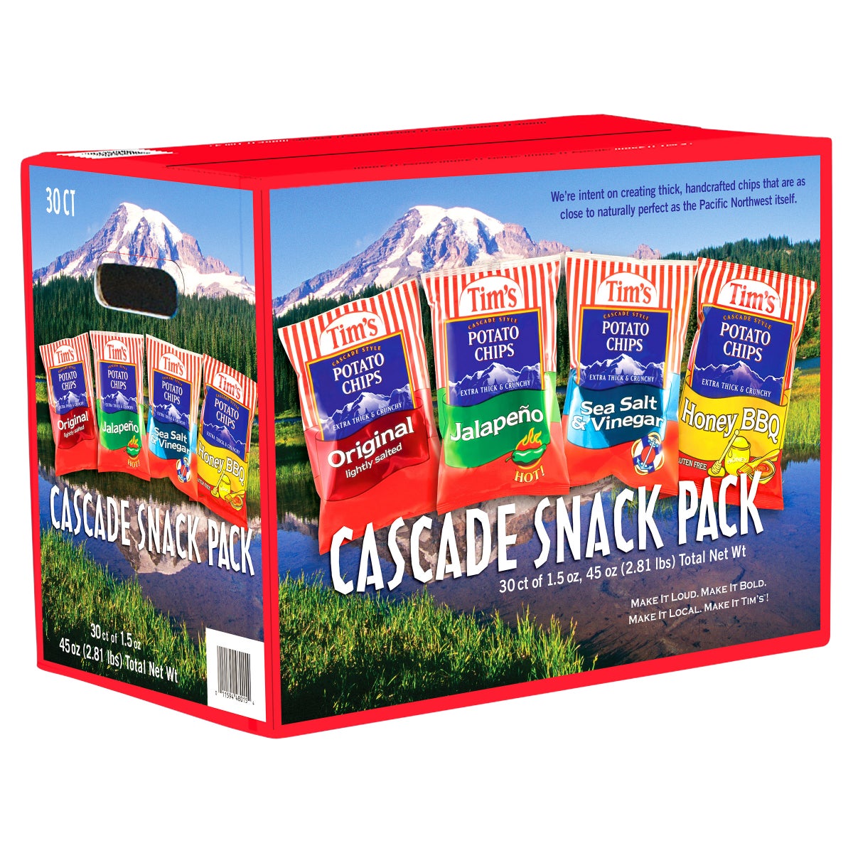 Tim's Cascade potato chips variety pack 30-count