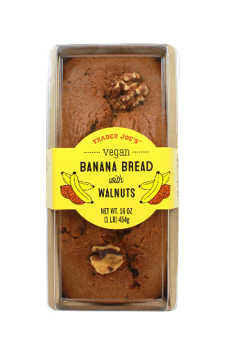 Trader Joe's vegan banana bread with walnuts