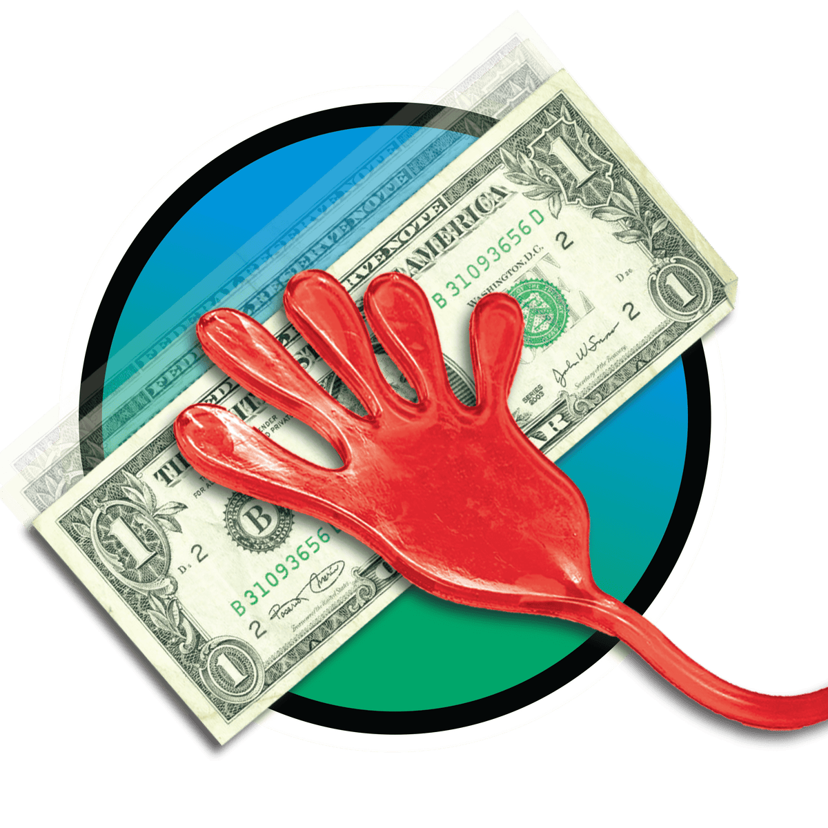 JA-RU Slim-Eez reusable sticky hand toy