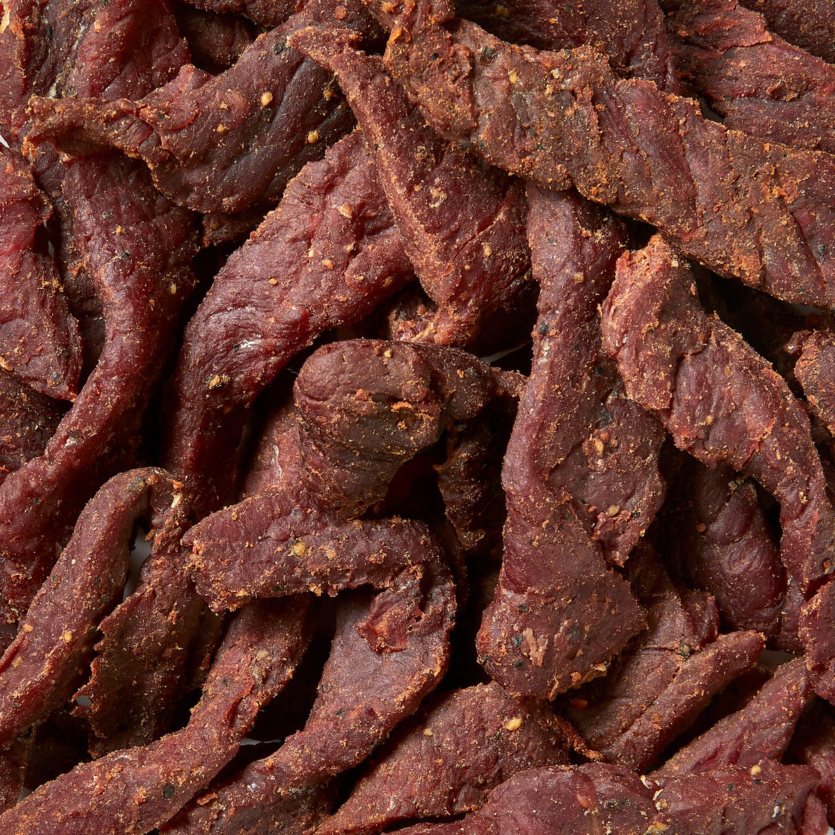 Close view of premium extra thick steak strips snack