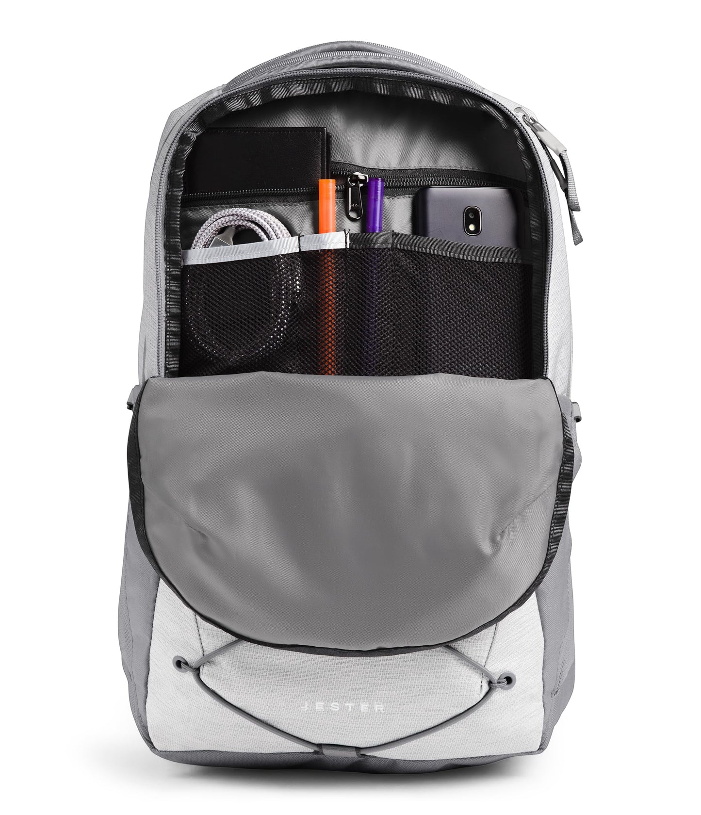 The North Face Jester backpack back panel and straps