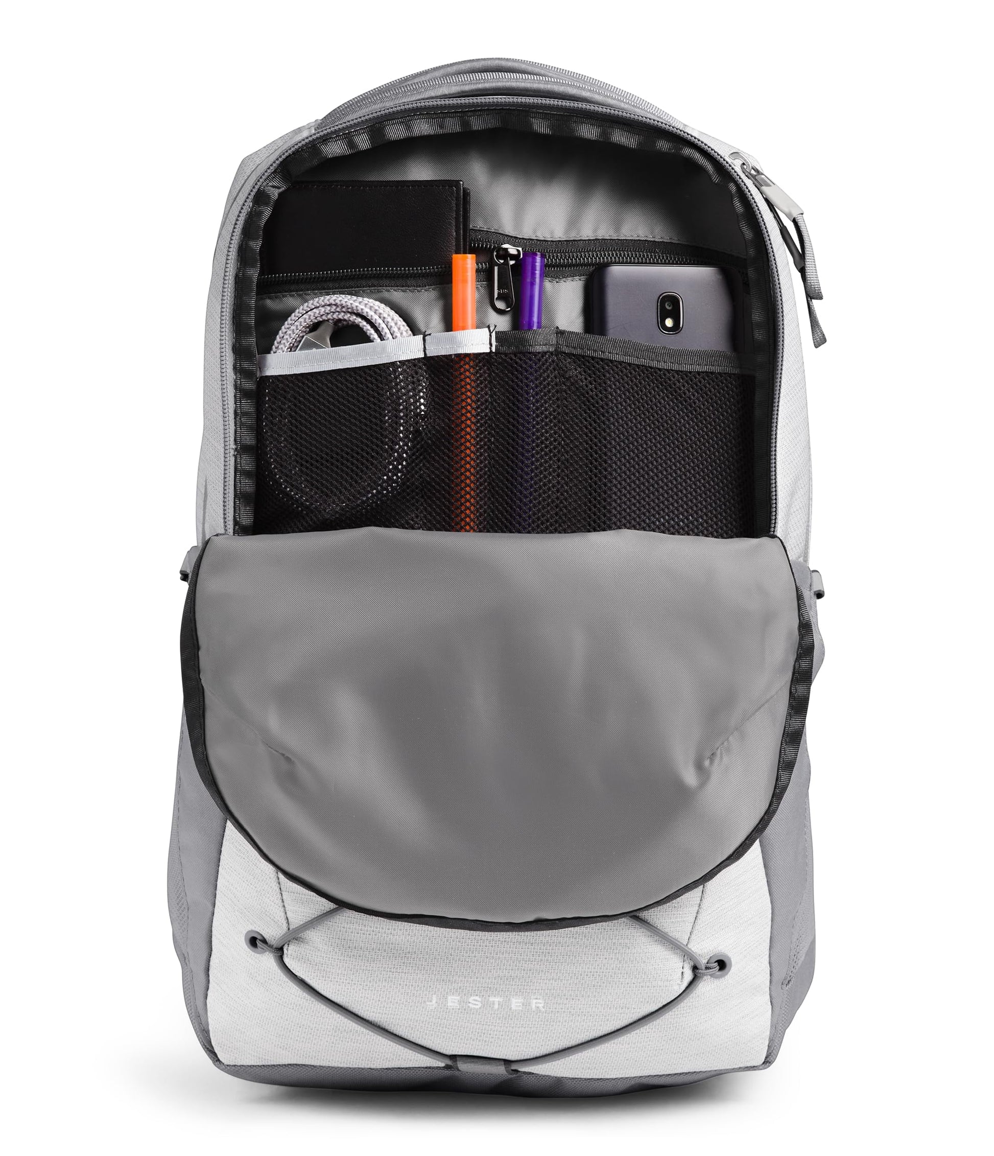 The North Face Jester backpack back panel and straps