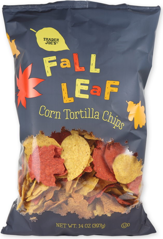 Trader Joe's Fall Leaf Corn Tortilla Chips bag
