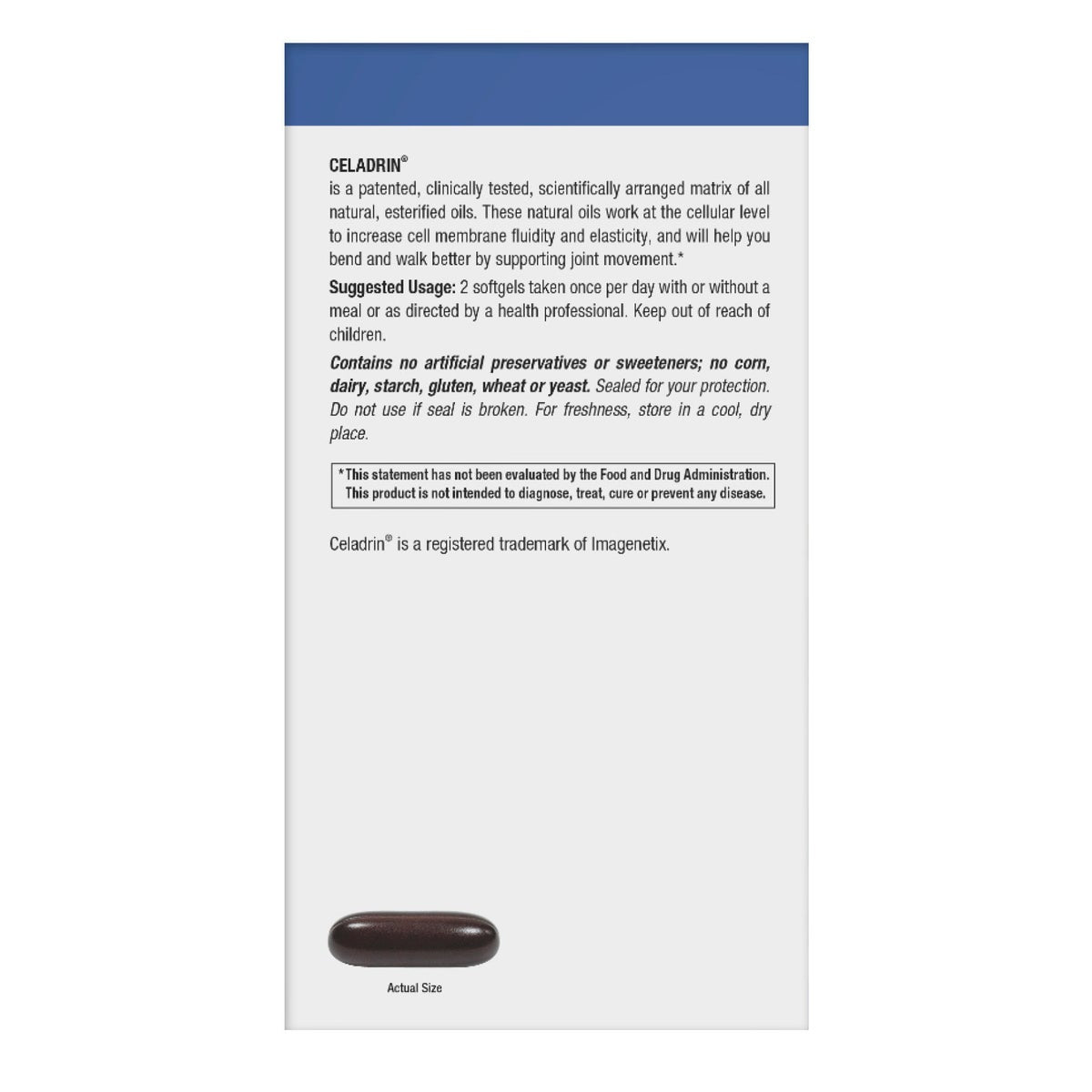 Celadrin Inflame Away joint health softgels front label