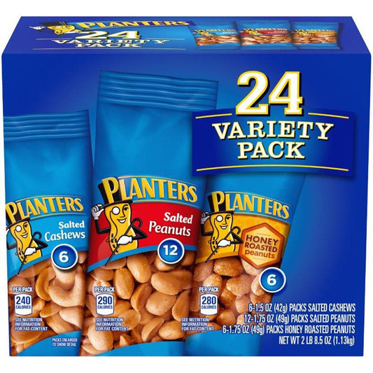 Planters cashew and peanut variety pack 24-count