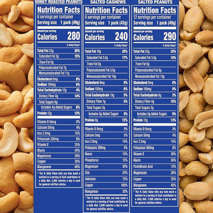 Planters snack pack with cashews and peanuts