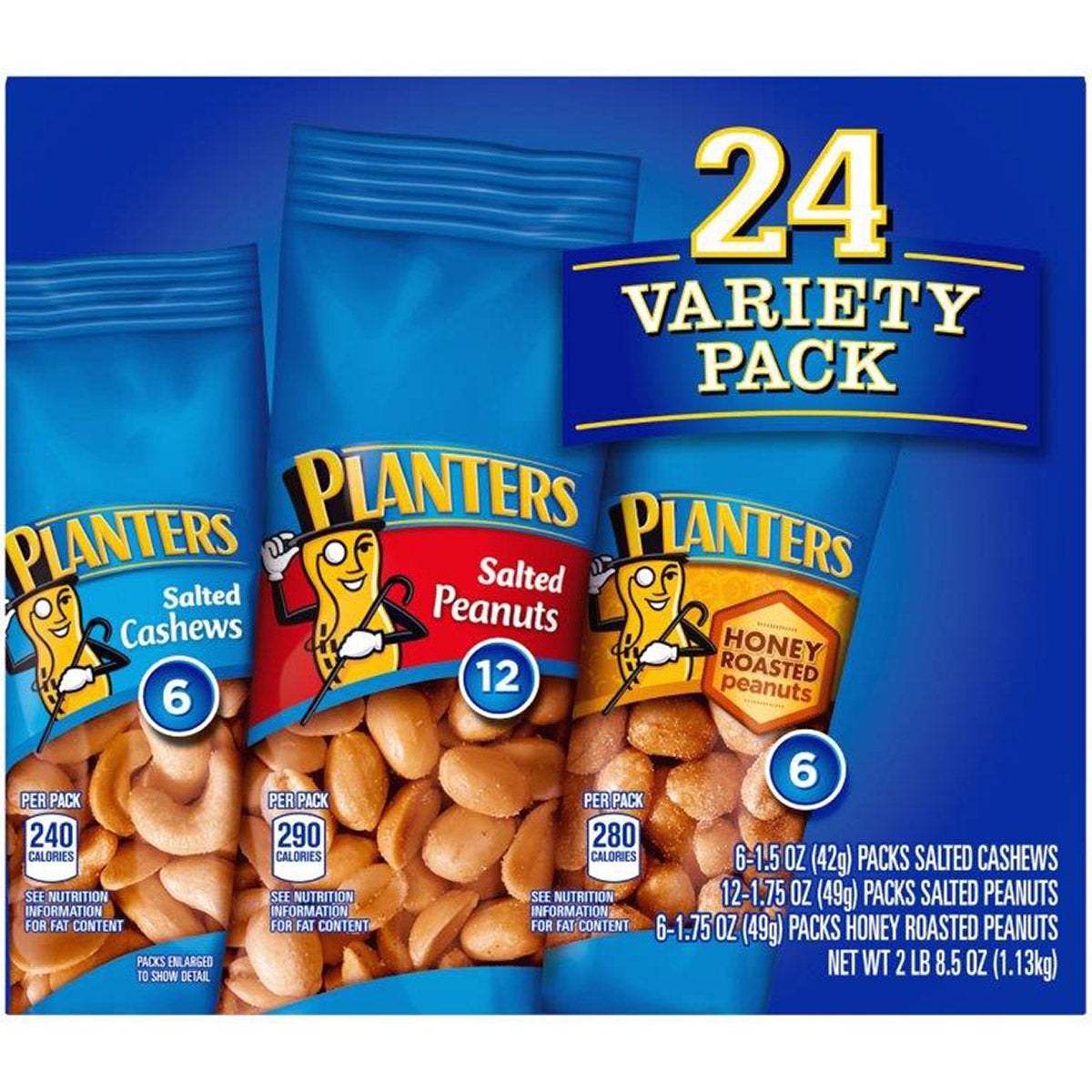 Planters cashew and peanut snack portions
