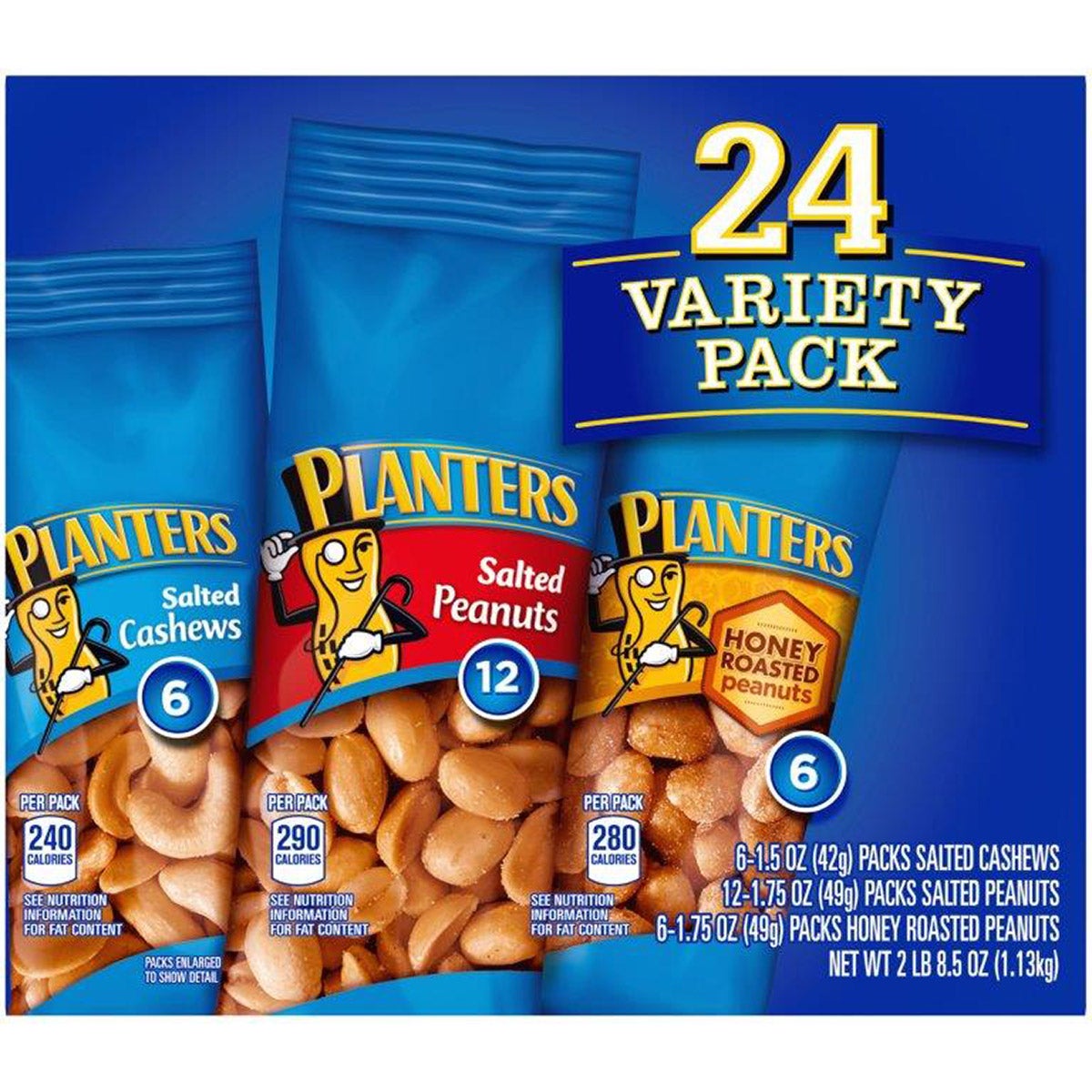 Planters snack pack with no cholesterol