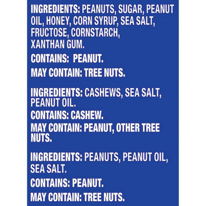 Planters variety pack of cashews and peanuts