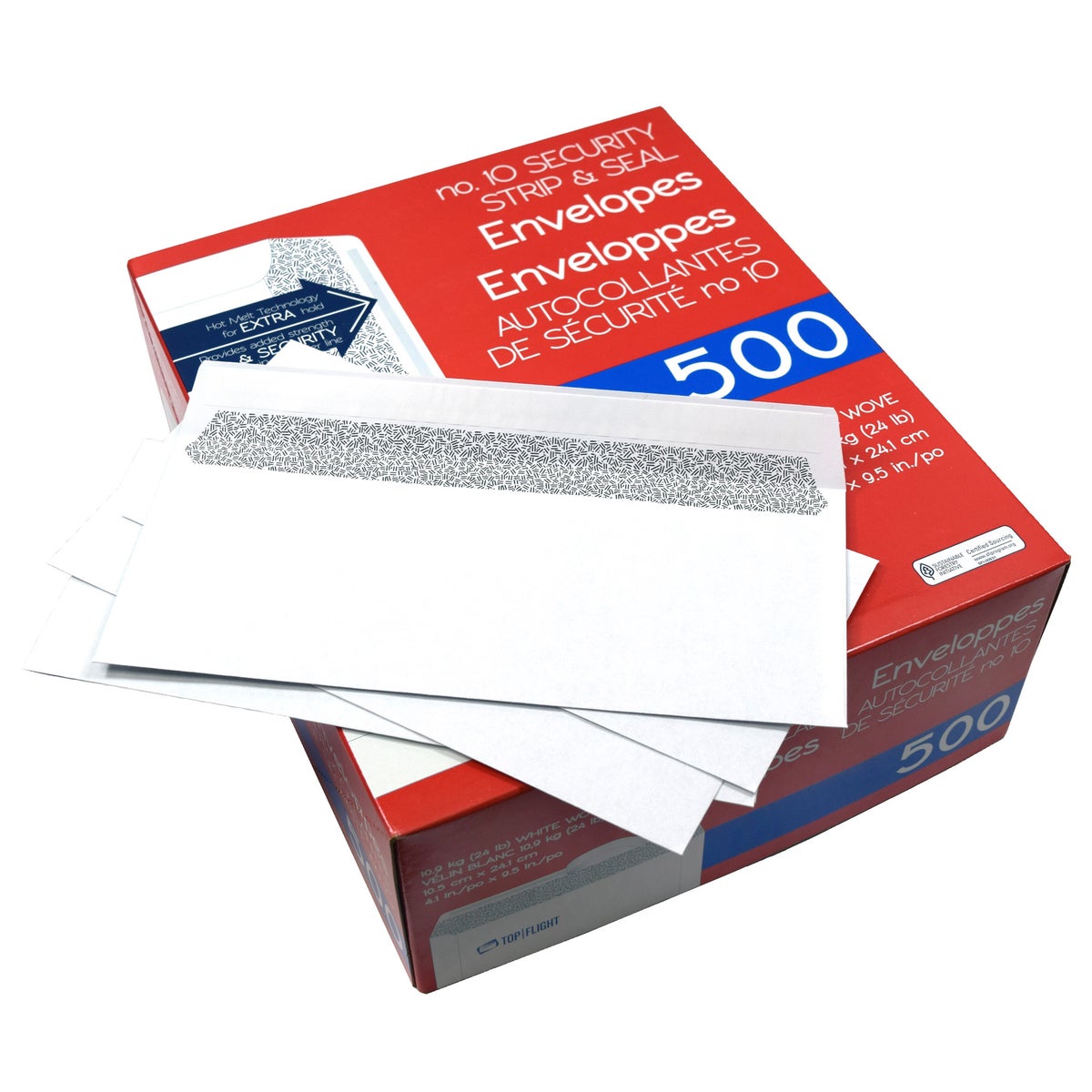 Top Flight security tinted business envelopes