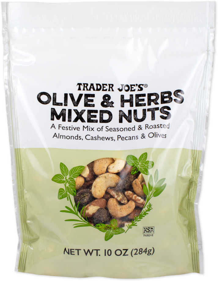 Trader Joe's Olive & Herbs Mixed Nuts kosher snack