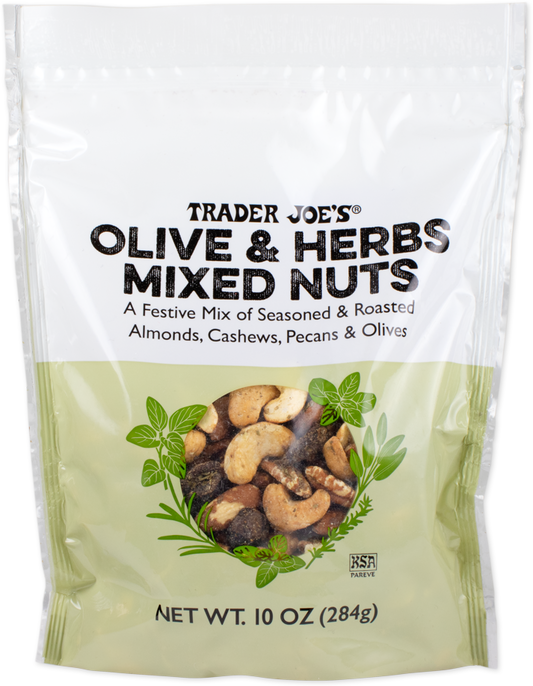 Trader Joe's Olive & Herbs Mixed Nuts kosher snack