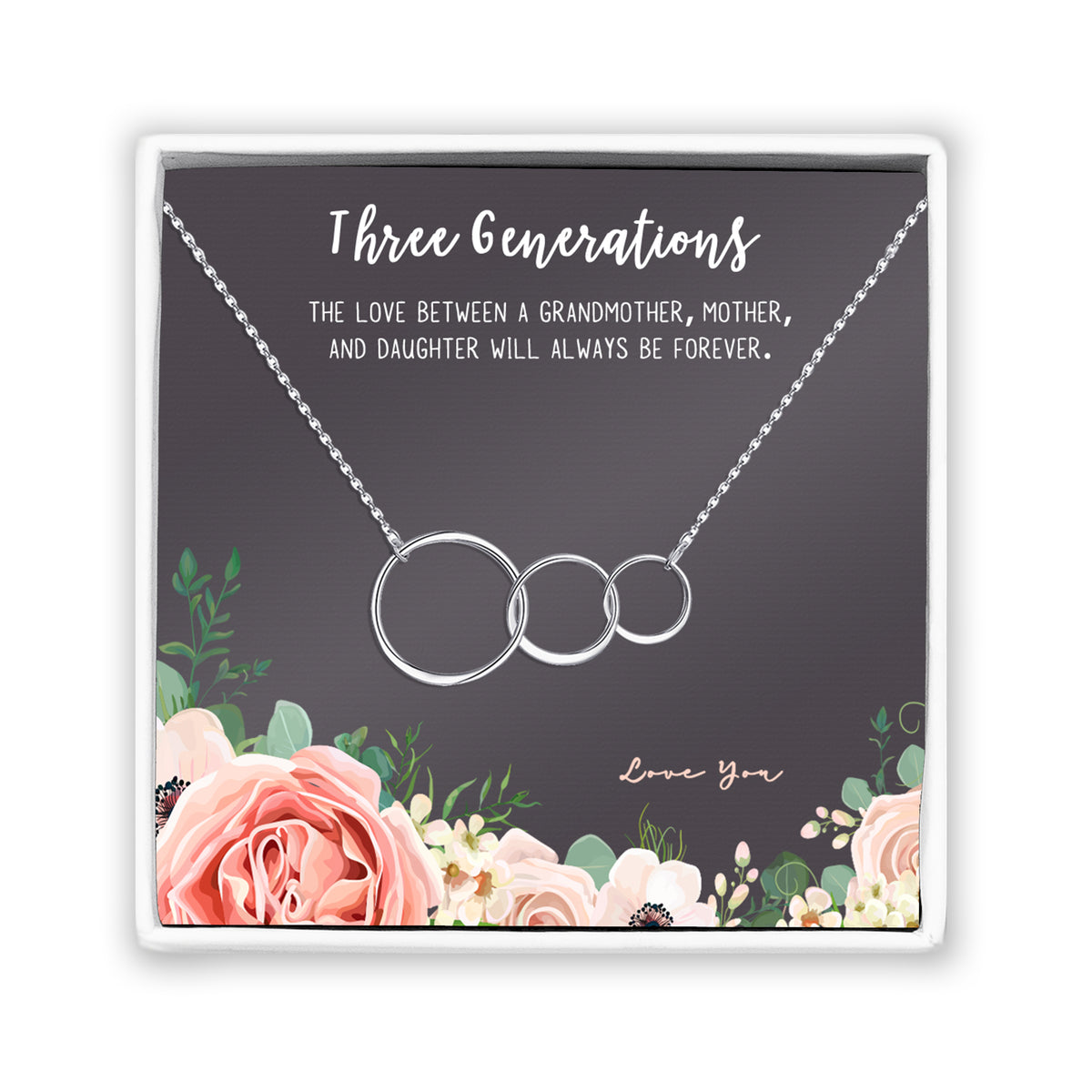Dainty silver-tone necklace with three linked circles