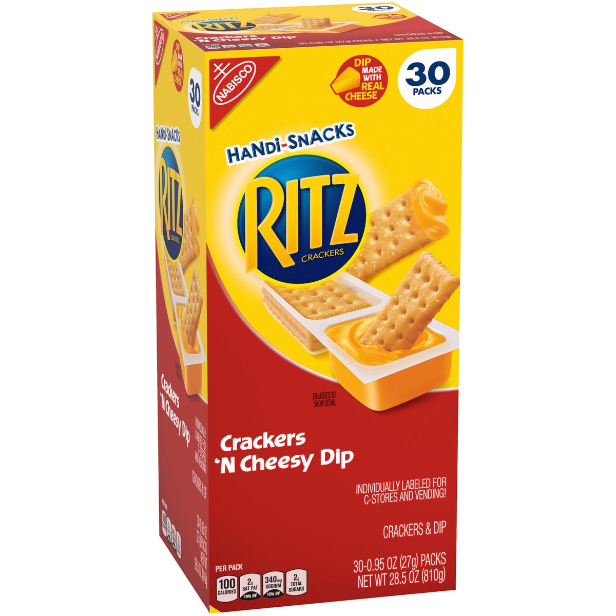 Nabisco Ritz crackers and cheese dip snack packs