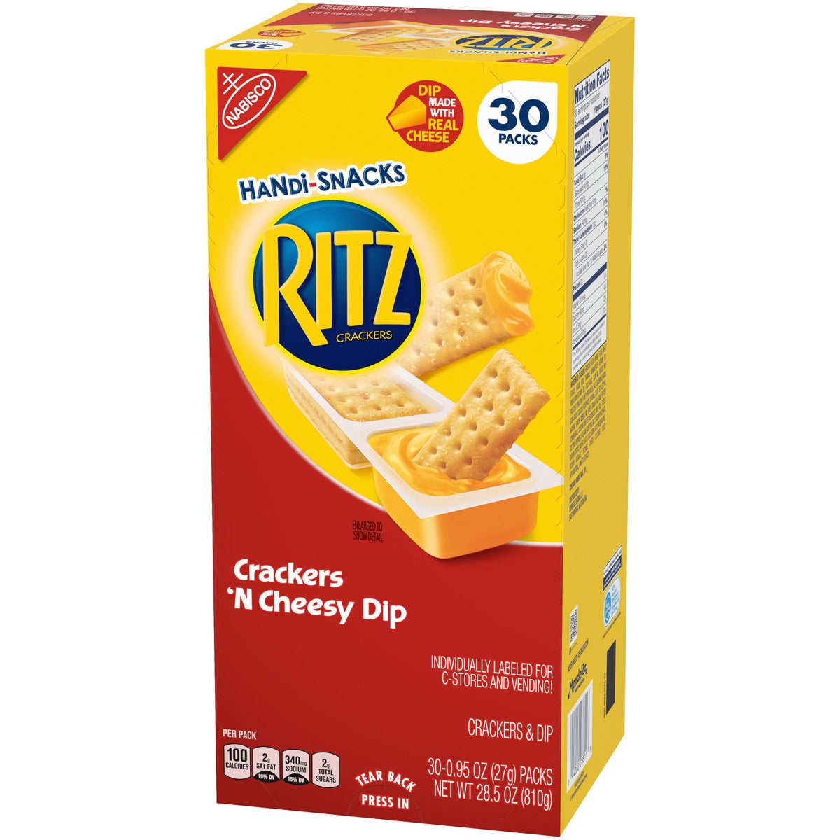 Ritz crackers with cheese dip single-serve snack
