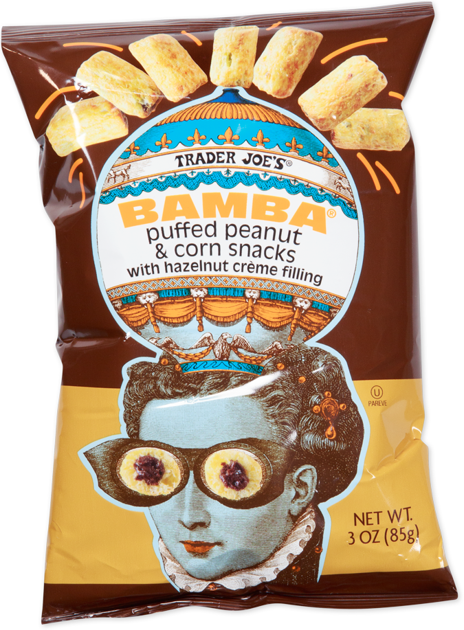 Trader Joe's Bamba with hazelnut creme filling snack