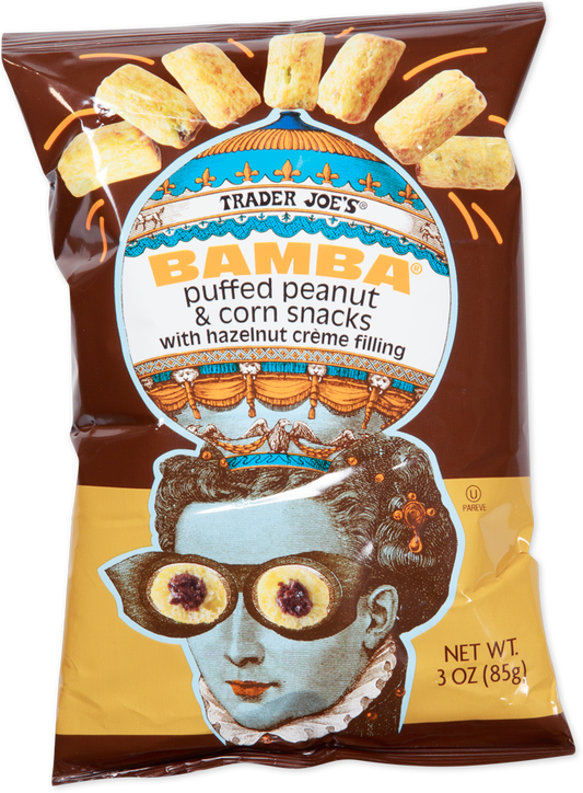 Trader Joe's Bamba with hazelnut creme filling snack