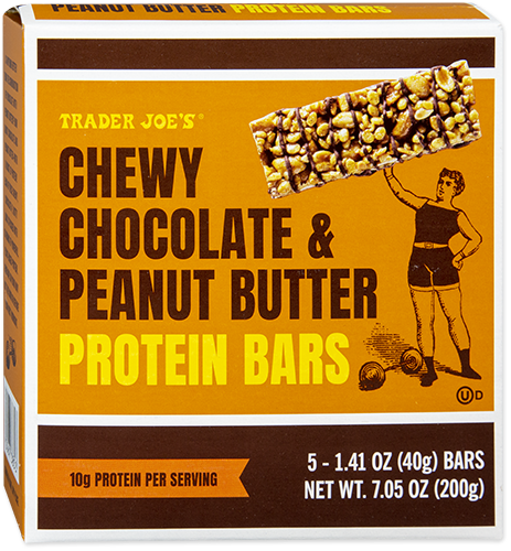 Trader Joe's chewy chocolate and peanut butter protein bars