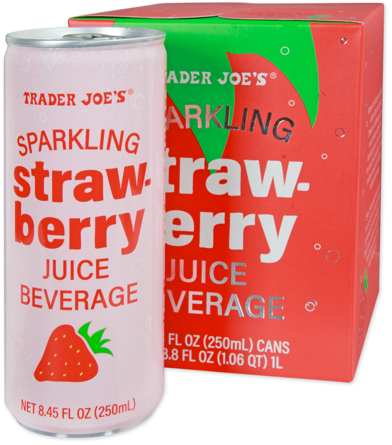 Trader Joe's sparkling strawberry juice bottle
