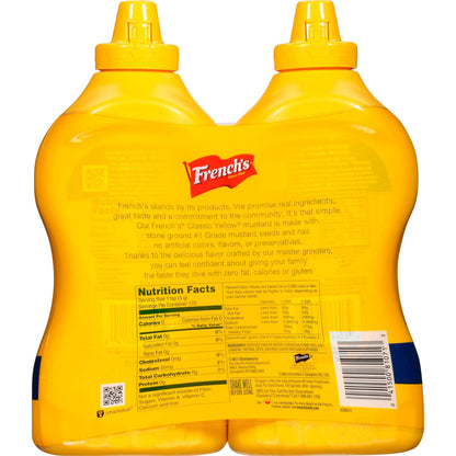 Two-count French's classic mustard for pantry use