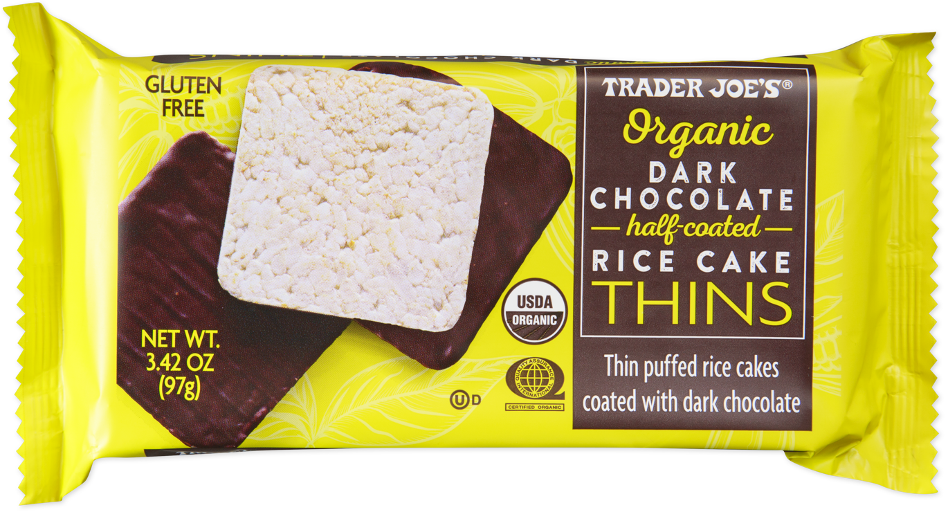 Trader Joe's organic dark chocolate half-coated rice cake thins
