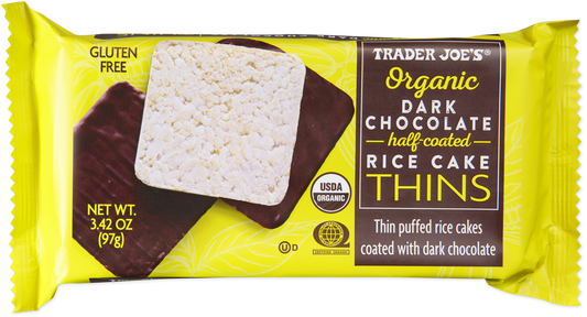 Trader Joe's organic dark chocolate half-coated rice cake thins