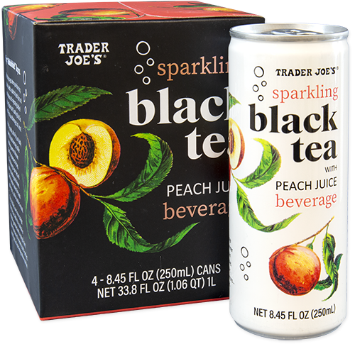 Trader Joe's Sparkling Black Tea with Peach Juice Beverage