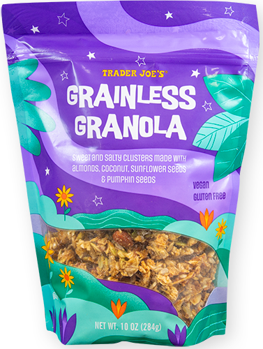 Trader Joe's Grainless Granola gluten free vegan bag