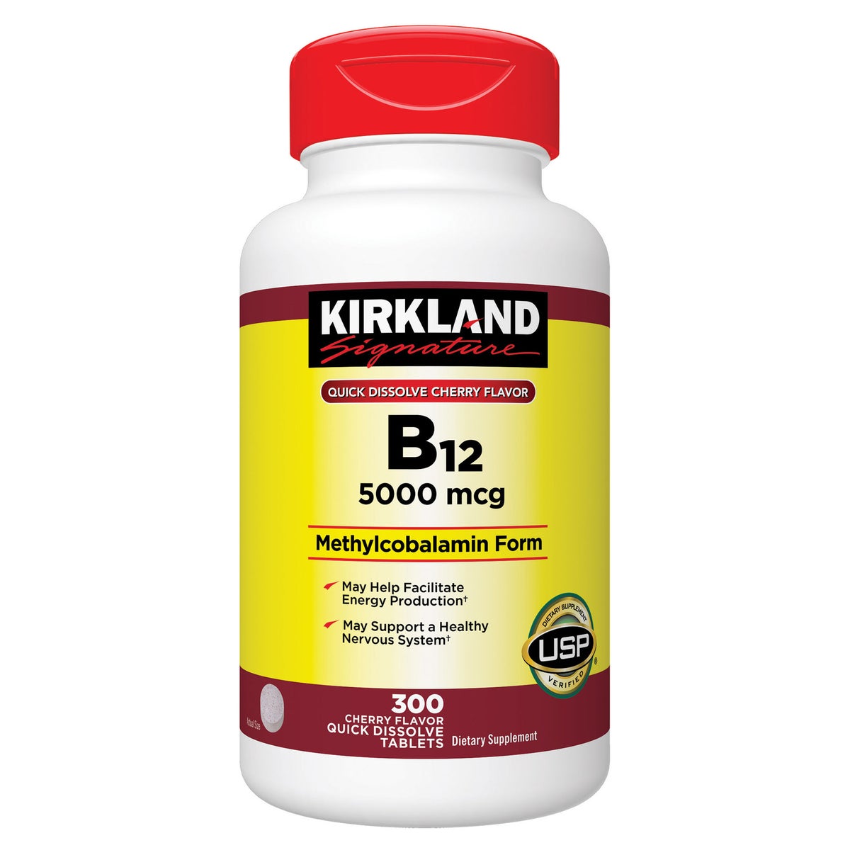 Kirkland Signature quick dissolve B-12 5000 mcg tablets