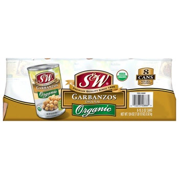 S&W organic chickpeas for salads and hummus