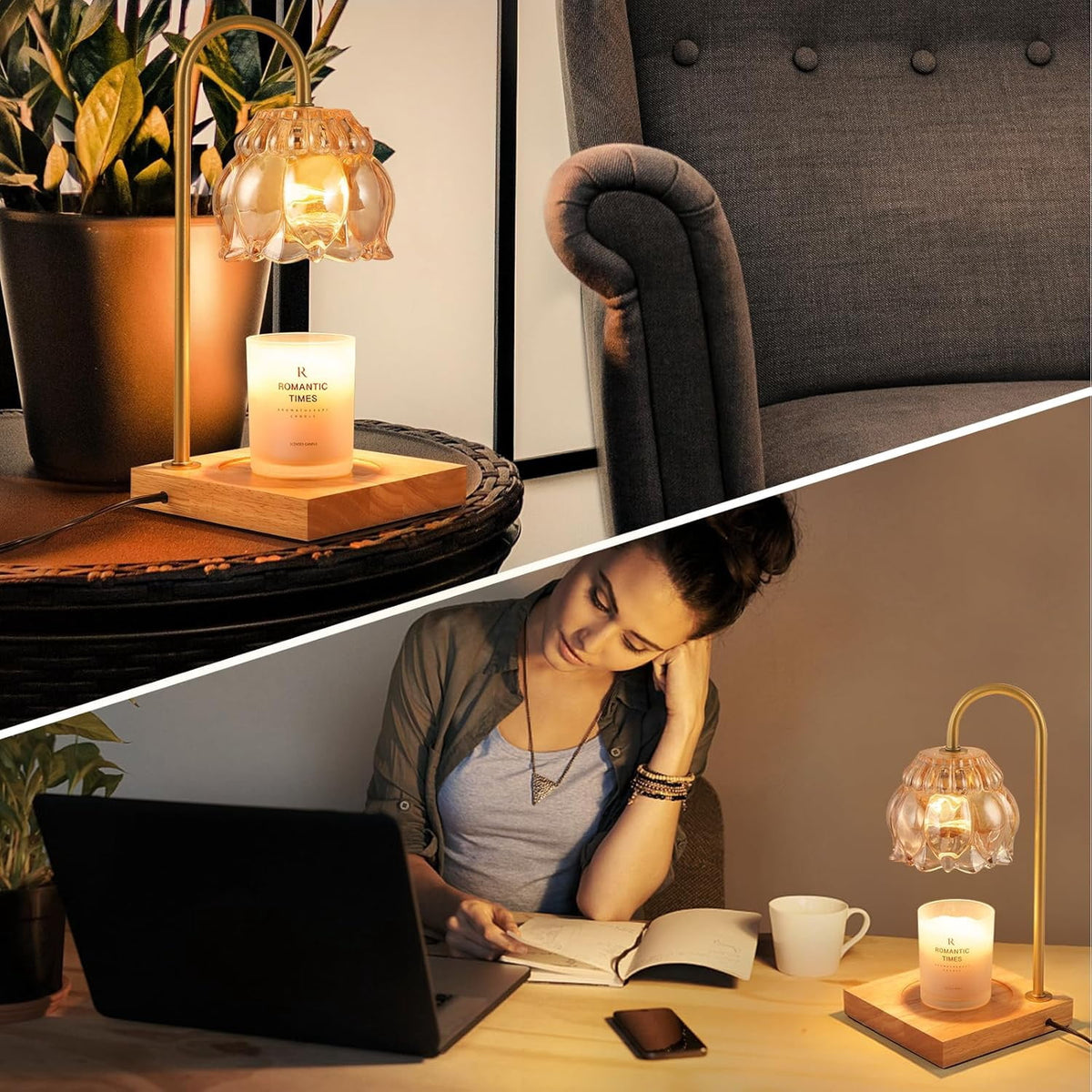 Nordic Hygge dimmable candle warmer with timer