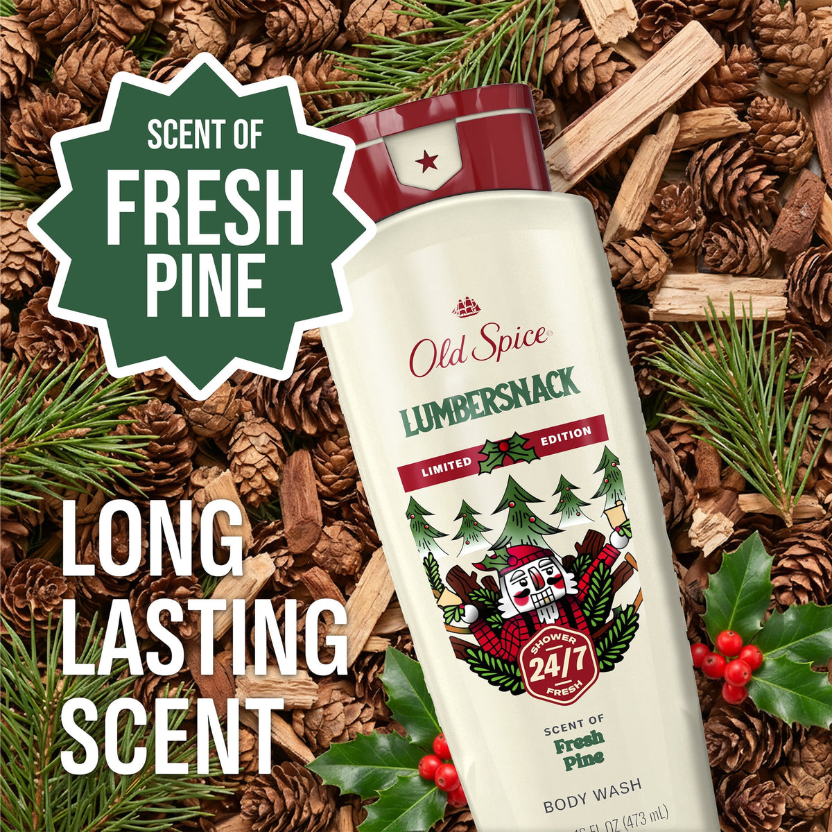 Old Spice Fresh Pine scented men's body wash, 16 fl oz