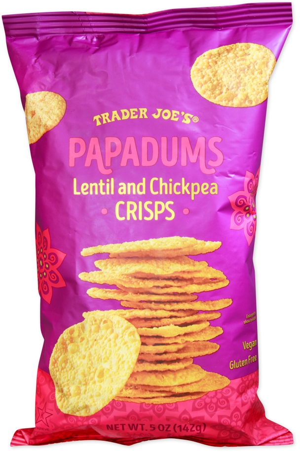 Trader Joe's lentil and chickpea papadums crisps