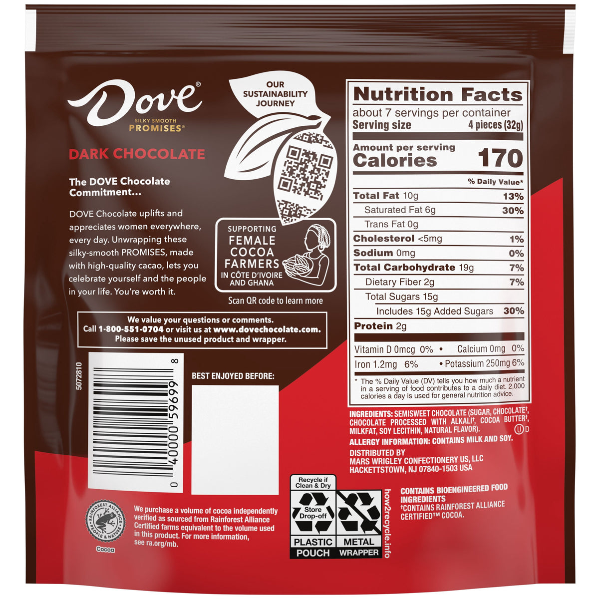 DOVE PROMISES foil-wrapped chocolate candy