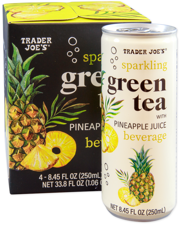 Trader Joe's sparkling green tea with pineapple beverage