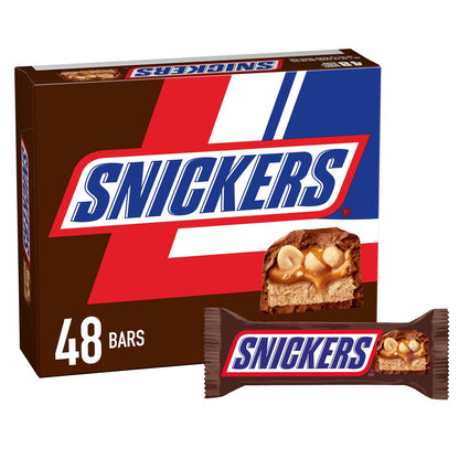 Snickers full size chocolate candy bars 48-count box