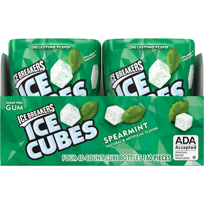 Ice Breakers Ice Cubes spearmint sugar free gum 4-pack