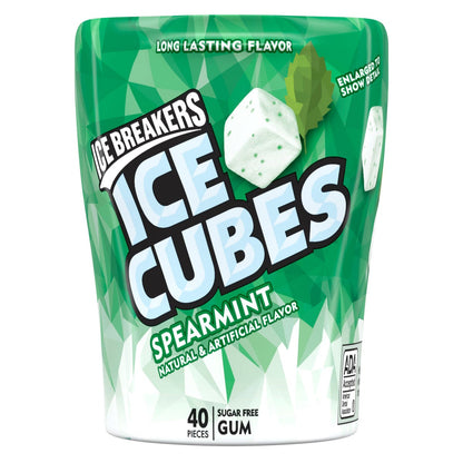 Cool spearmint gum with 40 pieces per bottle
