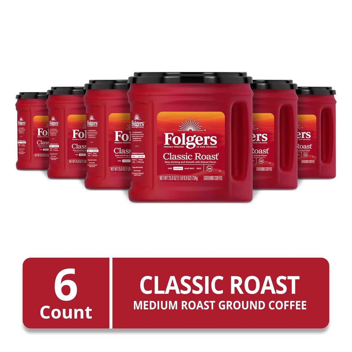 Folgers ground coffee multi-pack canisters