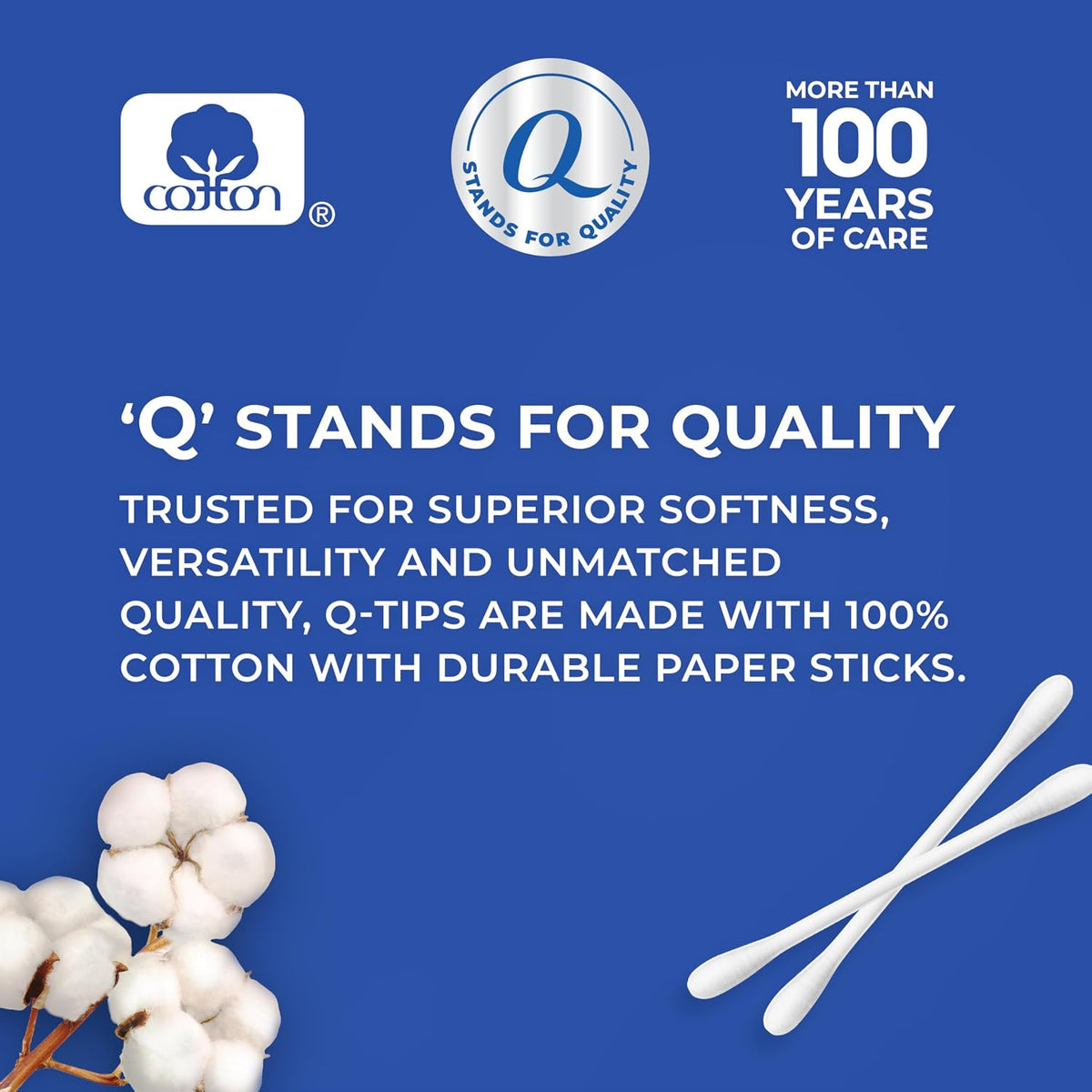 Q-tips cotton swabs for makeup and first aid use