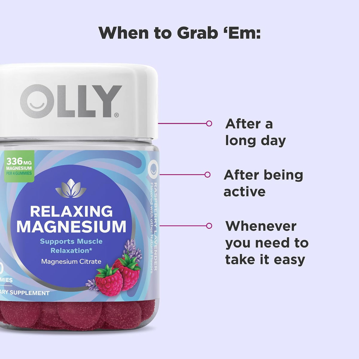 OLLY vegetarian gluten free relaxing magnesium gummies