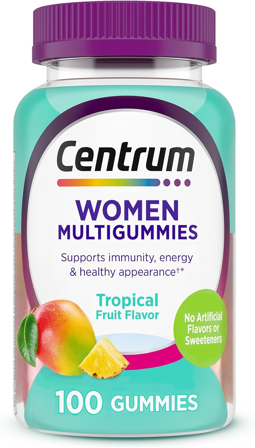 Centrum women’s multivitamin gummies supplement bottle front view