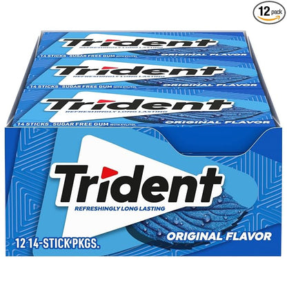 Trident Original Sugar Free Gum 12 pack box