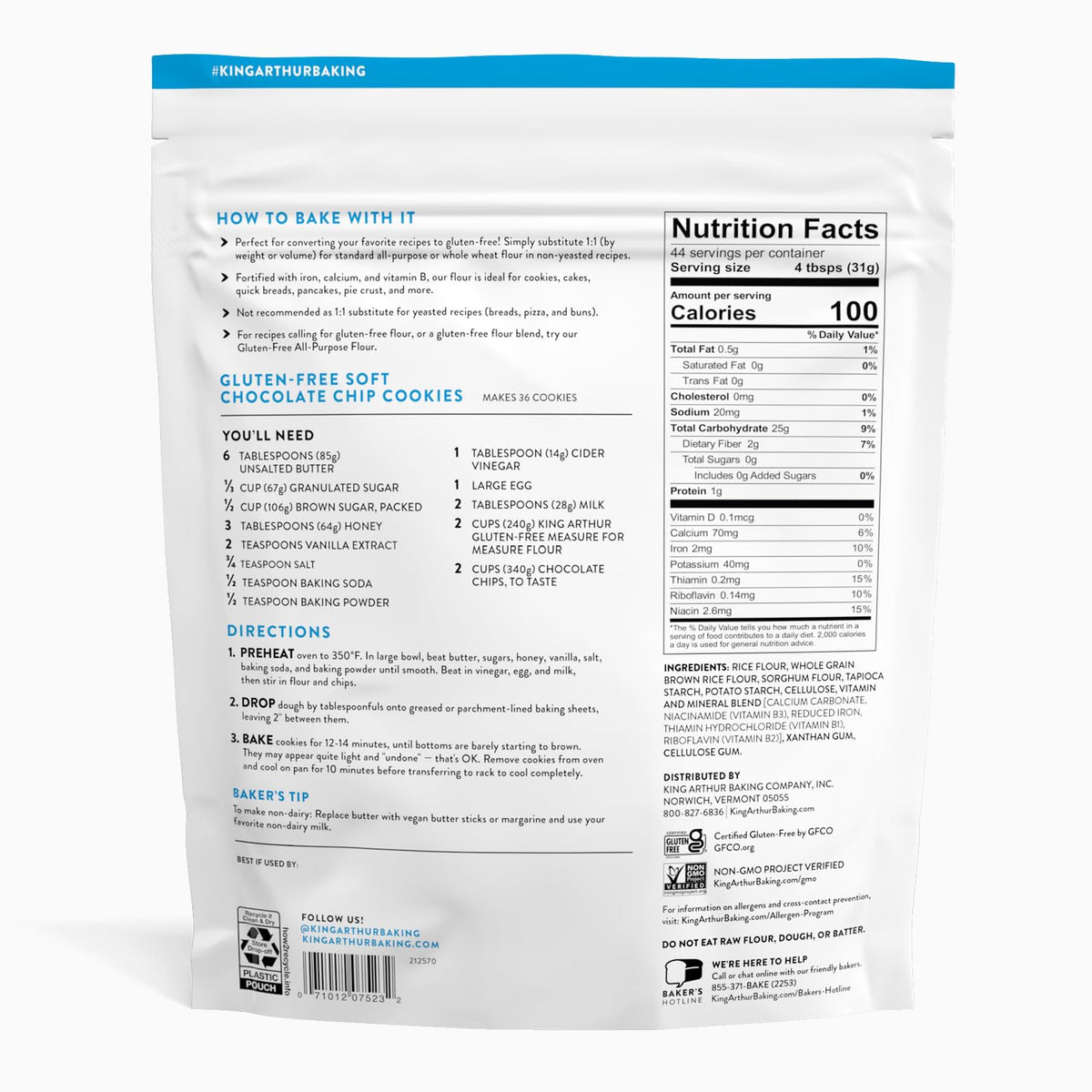 Resealable 3 lb gluten-free flour for cookies and cakes